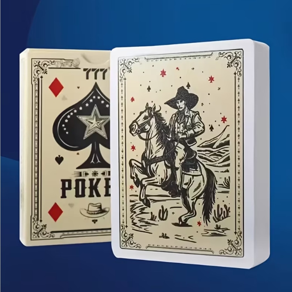 ♠️ Texas Hold’em Waterproof Playing Cards - Western Cowboy Poker Deck ♠️